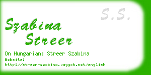 szabina streer business card